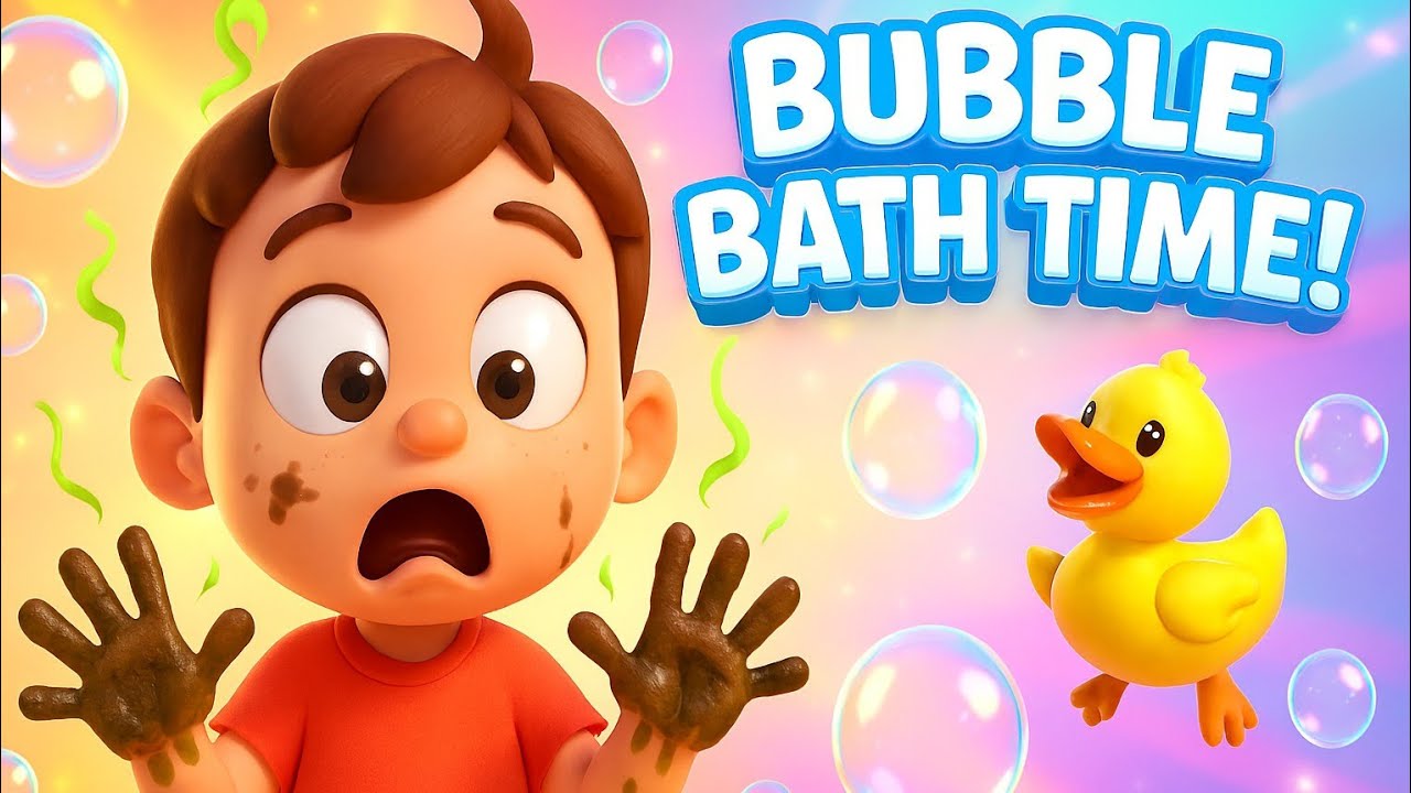Bubble Bath Time Song | Wash & Clean Kids Rhyme | Fun Hygiene Cartoon for Children