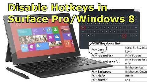 Disable Shortcut Hotkeys in Microsoft Surface Pro Tablet PC