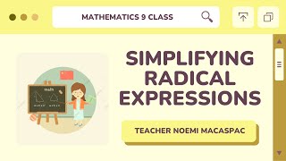 Grade 9│LESSON 22: Simplifying Radical Expressions