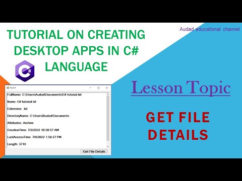 get files details in c# - Tutorial on creating desktop apps in C# language
