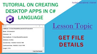 Get Files Details In C Tutorial On Creating Desktop Apps In C