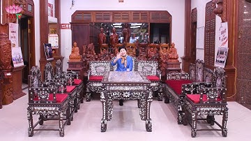 BỘ BÀN GHẾ KHẢM ỐC CỰC ĐẸP CÓ 102 DÀNH CHO ĐẠI GIA SĂN HÀNG HIẾM DUY NHẤT 1 BỘ LÀM TỪ GỖ CẨM LAI XỊN