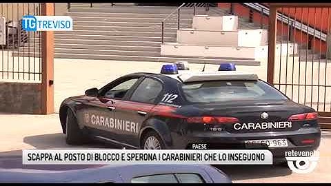 TG TREVISO (02/10/2019) - SCAPPA AL POSTO DI BLOCCO E SPERONA I CARABINIERI CHE LO INSEGUONO