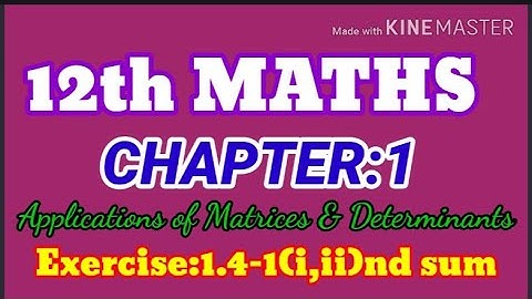 TN - 12th MATHS Chapter:1- Exercise 1.4 - 1.(i,ii) sum