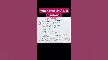 Prove that 5- √ 3 is Irrational#shorts #viralvideo