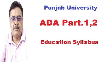 BA ADA Part.1,2 Education New Syllabus & Paper Pattern Punjab University