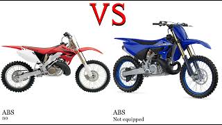 Honda CR 250 vs Yamaha YZ 250 Test specification comparison