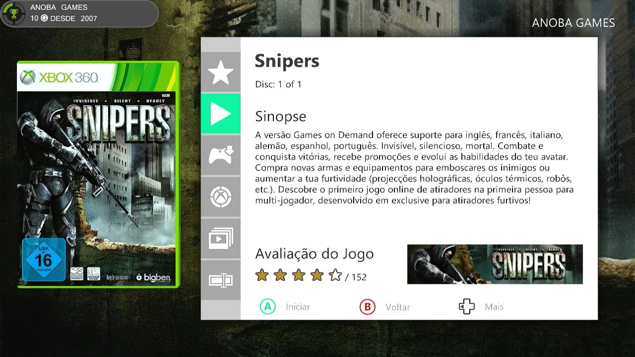 Jeu SNIPERS Xbox 360 – Neuf Sous Blister – Version PAL (Boîte ITA/ESP/POR)