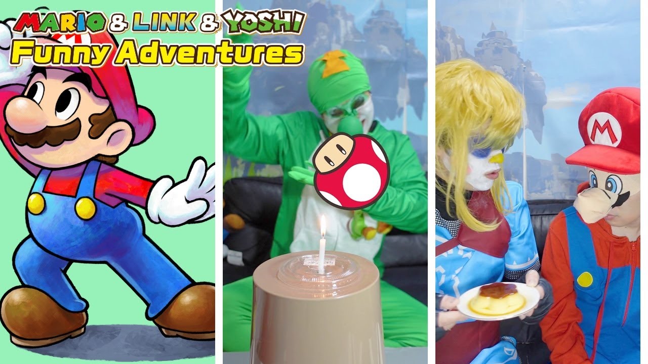 希少！super Mario bros マリオ The Funny Adventures of Mario & Link ＆ Yoshi 🤣 ＃5202 - YouTube