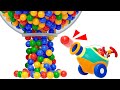 Learn colors with color ball machine  3d  kids cartoon  color songs  games  lotty friends