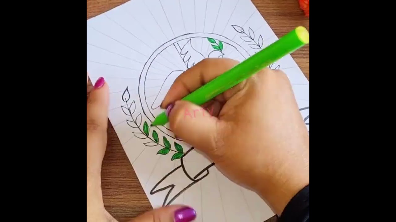 International Peace Day Drawing Easy | World peace Day Poster Drawing Easy | peace day Drawing ideas