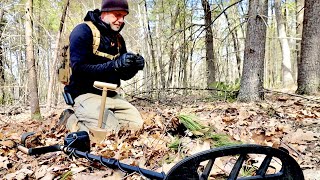 It was the rock wall that gave it away finding this old place metal detecting