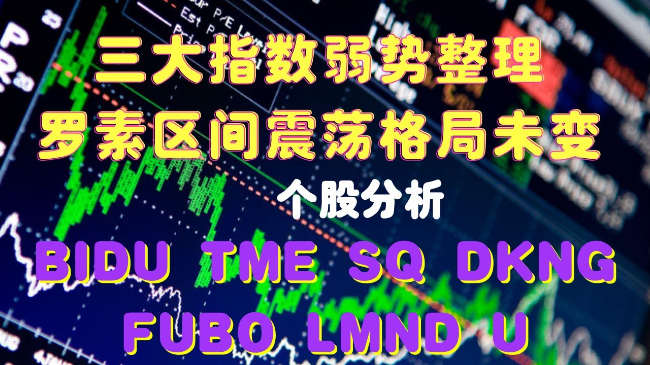 美股盘后分析 三大指数弱势整理 罗素小盘股区间震荡格局未变 个股分析：BIDU TME SQ DKNG FUBO LMND U  【视频的206期】03/30/2021