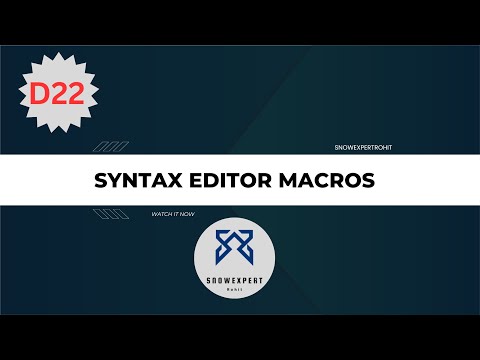 Syntax Editor Macros | ServiceNow Scripting