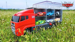 Find and load 12 Disney Cars minicars! TAKARATOMY Cleanup Convoy hide and seek