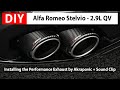 Diy alfa romeo stelvio 29l qv installing the performance exhaust by akrapovic  sound clip