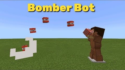 Working Bomber Bot in Minecraft PE (Command Block Creation) Download map