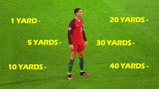 Cristiano Ronaldo goals but they get increasingly farther out...
