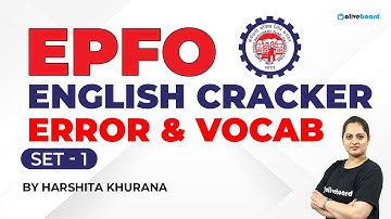 UPSC EPFO (APFC & EO/AO) 2023 | Error & Vocab | Set - 1 | UPSC EPFO English By Harshita Ma