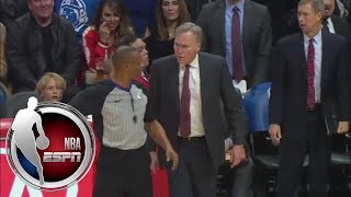 Mike Dantoni Says Blake Griffin Intentionally Hit Him Nba On Espn