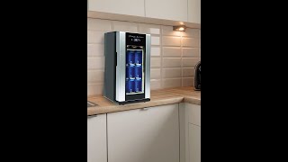 FRIGIDAIRE EFMIS567_AMZ 18 Can OR 4 Wine Bottle Retro Beverage Fridge, Temperature Control