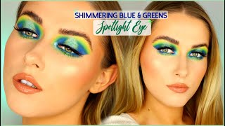 GREEN & BLUE GLITTER SPOTLIGHT EYE MAKEUP TUTORIAL! [LAKE INSPIRED] | shivonmakeupbiz