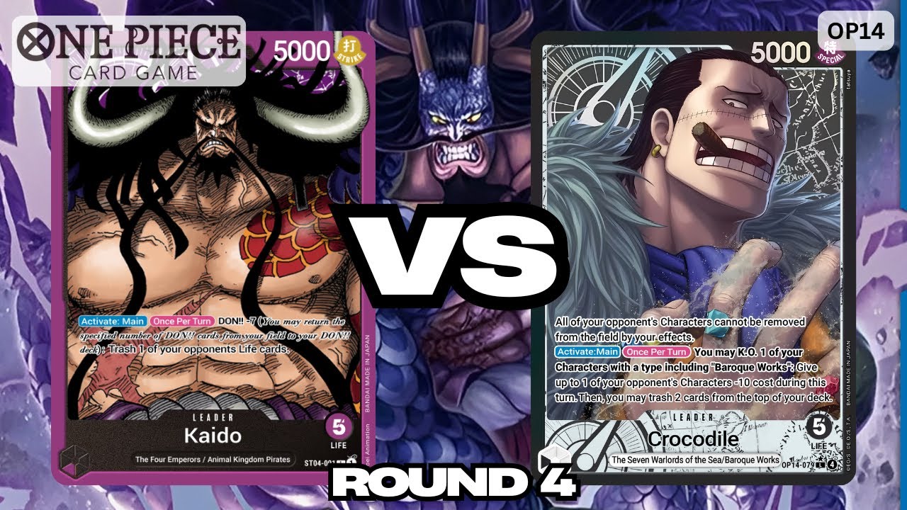 Фиолетовый Кайдо против Чёрного Крокодила | Геймплей локального турнира OP14 | 4 раунд