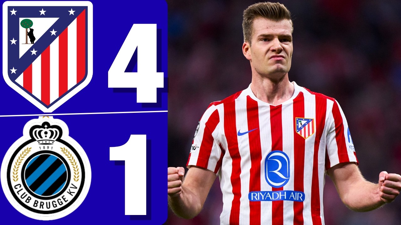 Resumen Atlético de Madrid vs Club Brugge 2026 | Goles y Mejores Momentos | Champions League