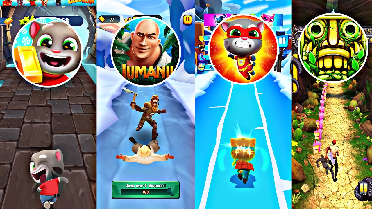Talking Tom Gold Run 🆚 Jumanji 🆚 Talking Tom Hero Dash 🆚 Temple Run 2