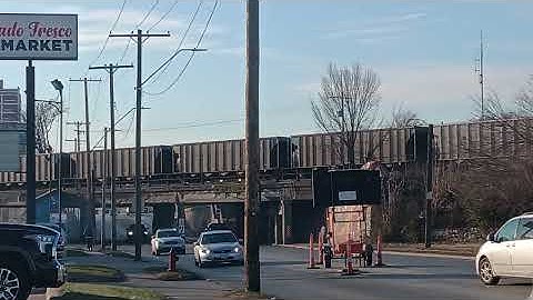 Kcs/Cpkc sd70Ace Leading BNSF empty coal train OVER MILLION million dollar bridge in kansas city mo