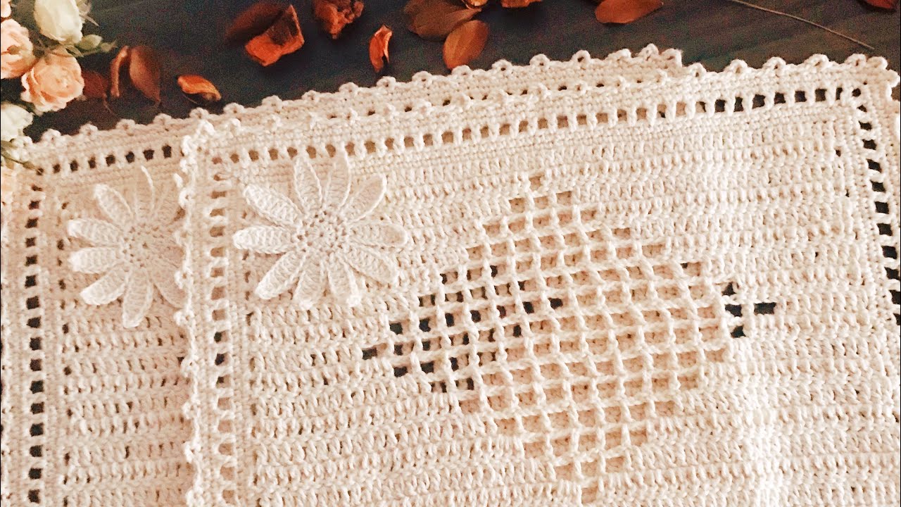 Jogo americano #crochê passo a passo