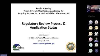 Public Hearing: Recycling Services Inc. 43 Industrial Blvd