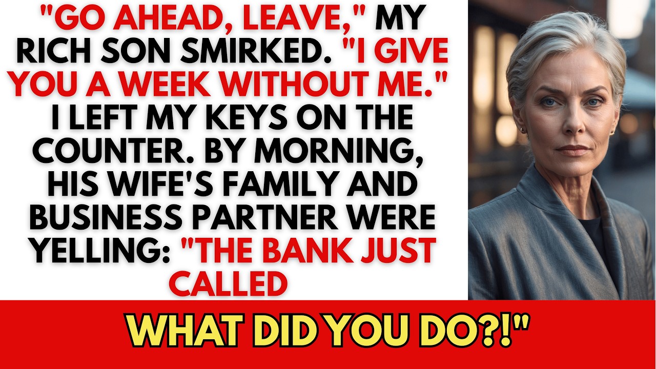 «Уходи, пожалуйста», — усмехнулся мой богатый сын. «Я даю тебе неделю без меня».