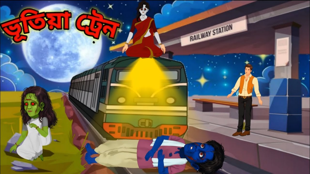 ভূতিয়া ট্রেন | Daini cartoon | Hunted Train | Horror story | Ghost story | Bhootar cartoon