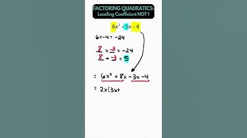 Factoring - Quadratics With Leading Coefficient NOT =1 (Example 1) #maths #algebra #factoring