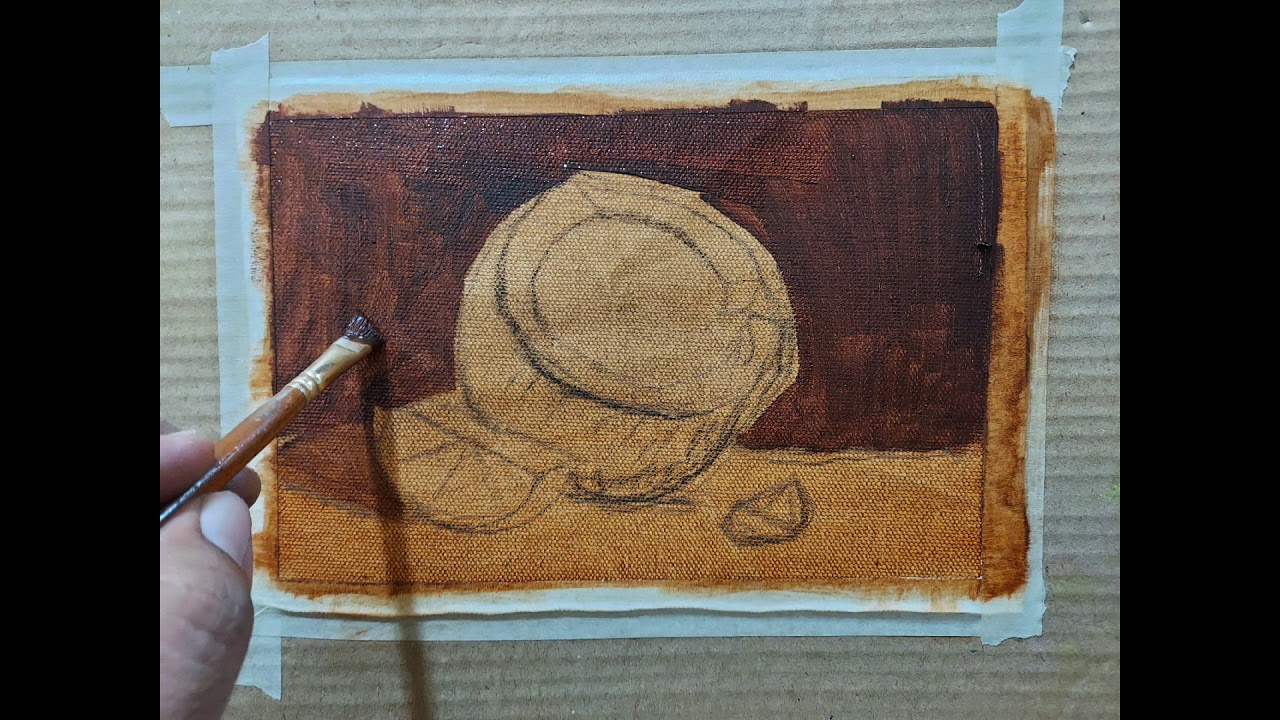 Coconut oil painting on canvas. YouTube