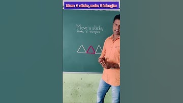 Move 3 sticks, make 5 triangles #stickpuzzle #puzzle #puzzlegame #braintestsolution #shorts