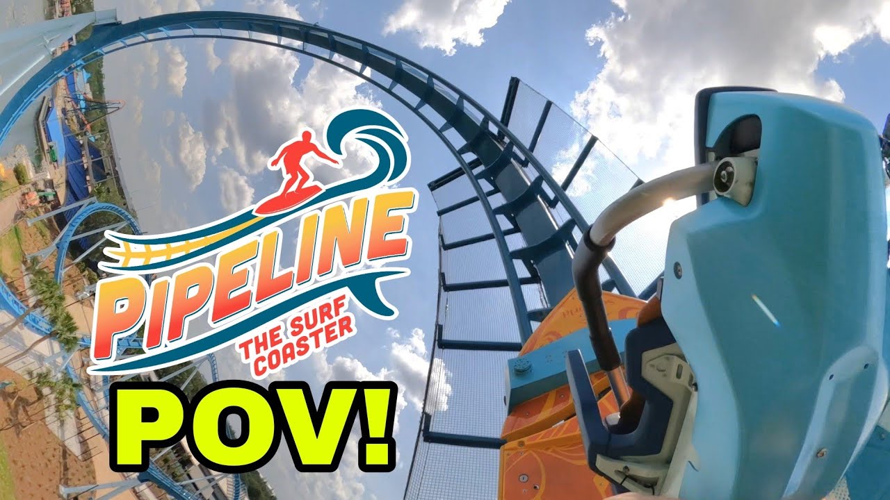 We Rode Pipeline! Worlds First Launched Stand Up Roller Coaster! 4K Multi  Angle POV SeaWorld Orlando 