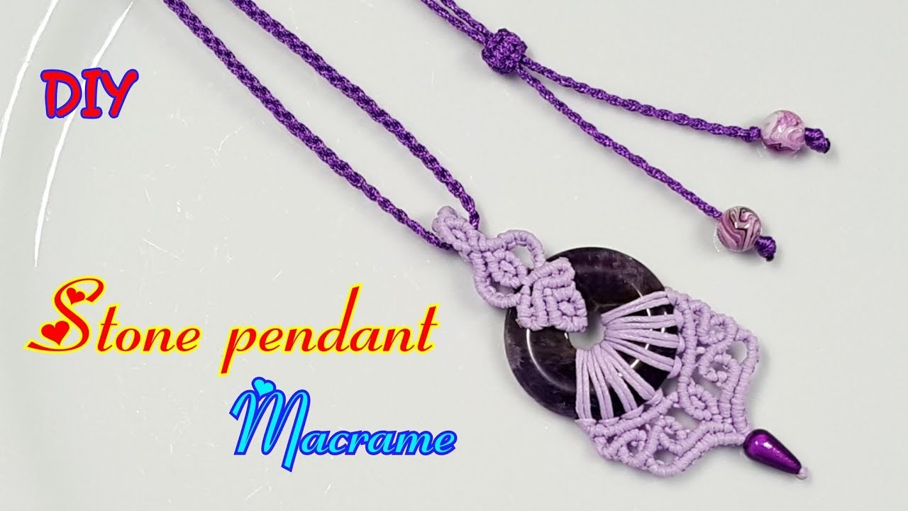 DIY ★ Macrame necklace with donut stone ★ Collier macramé avec pierre donut ★ Dây chuyền mặt đá