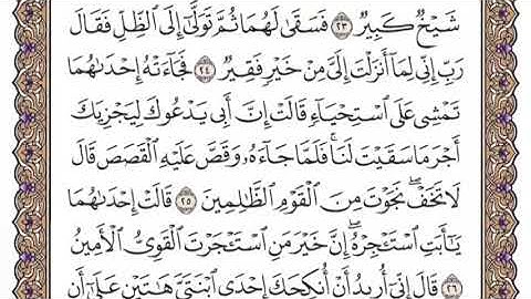 سورة القصص الشيخ ياسر الدوسري صفحة ٣٨٨