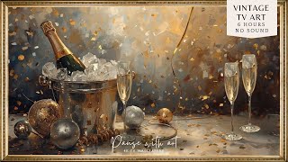 Vintage New Year's Eve Celebration Background for TV | Festive Art for TV Screensaver