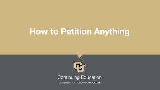 How to Petition Anything Webinar