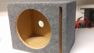 Time lapse build of a simple ported speaker box that I designed for my 12" subwoofer. The plans I made require the box to be 