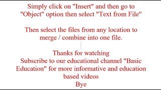 [Solved] Merge Multiple Ms Word Files into Single without Opening File | No Third Party Software