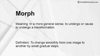Morph Meaning