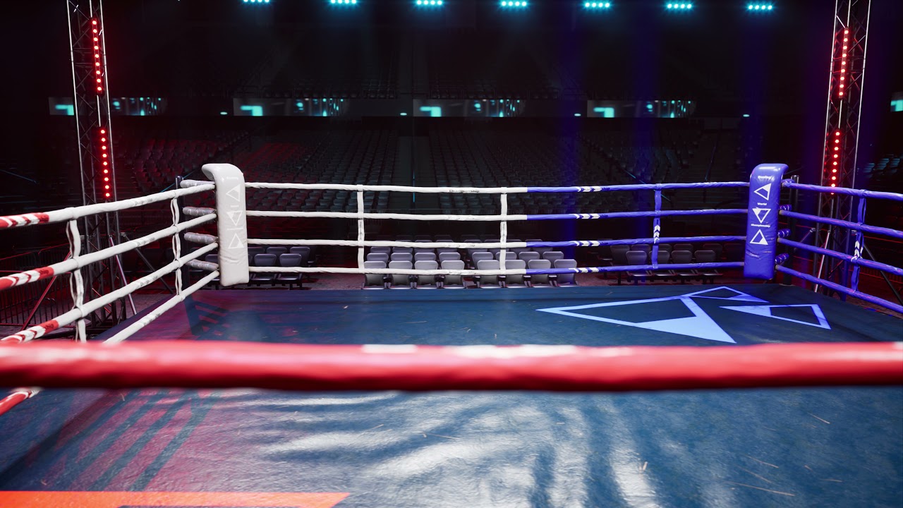 Premium Photo | Empty boxing ring with red ropes for match in the stage