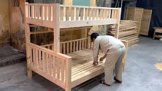 Amazing Carpenters Woodworking Are Constantly Creating  Build A Modern Two Story Bed For Your Child