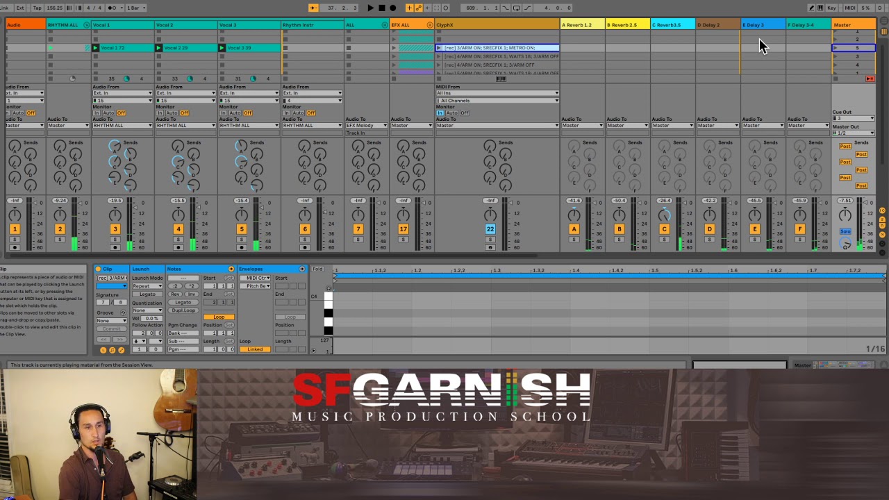 Ableton LIVE and ClyphX in session view - YouTube