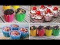 4 EASY CUP CAKE RECIPE | EGGLESS & WITHOUT OVEN | YUMMY | BLACK FOREST SWIRL CHOCOLATE CHIP MUFFIN