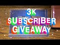 3K Subscriber Giveaway